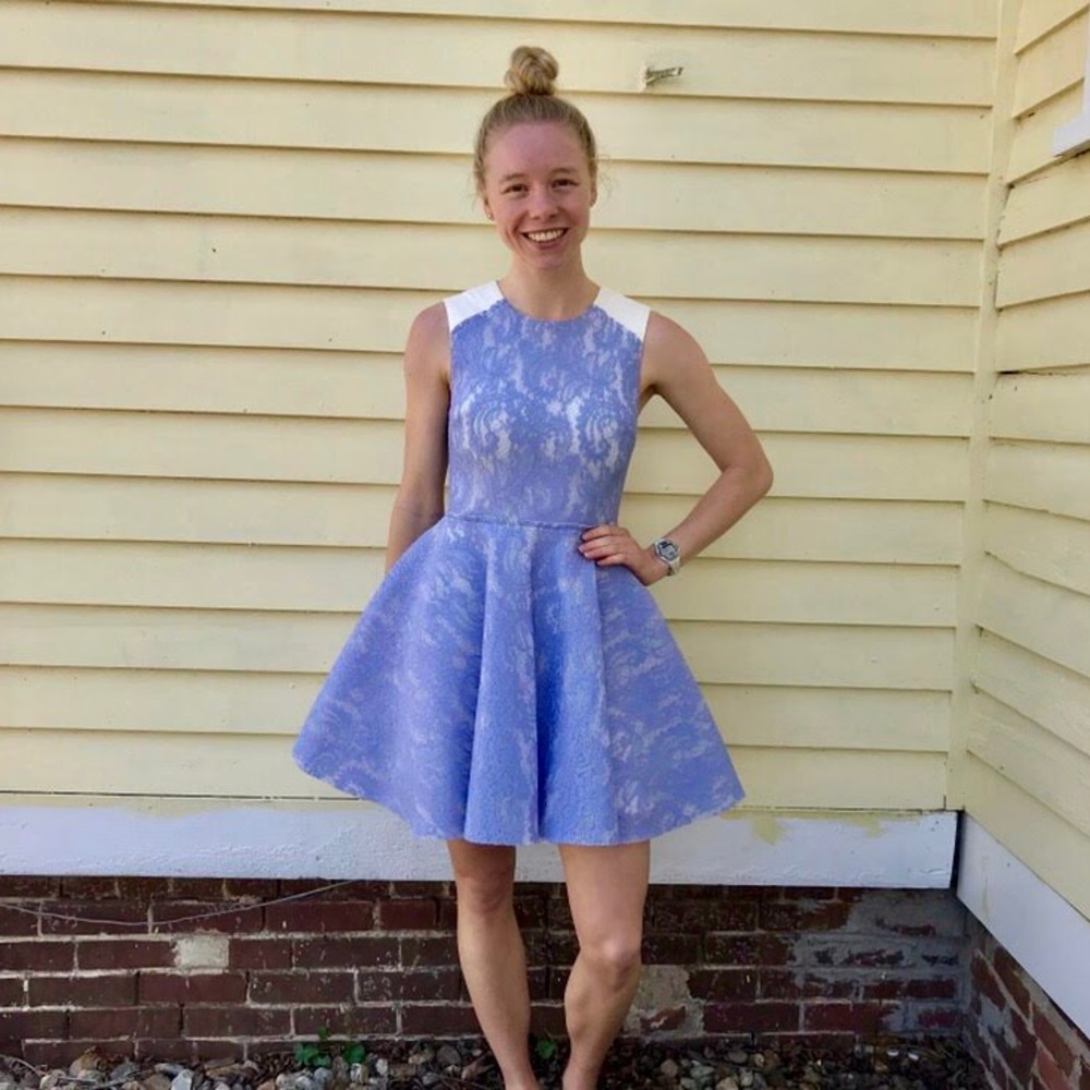 BEBE LAVENDER LACE BABY DOLL DRESS 😍